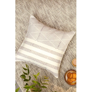 Aaira Small Grey Patterned Cushion Cover