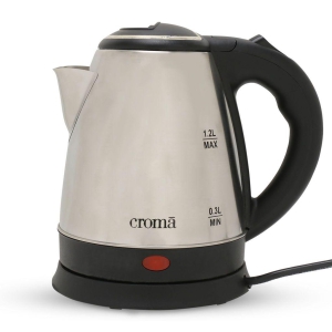 Croma 1500 Watt 1.2 Litre Electric Kettle with Auto Shut Off (Silver)