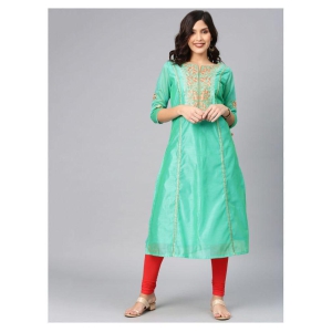 alena-turquoise-chanderi-womens-a-line-kurti-xs