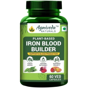 Agniveda Naturals Plant Based Iron Blood Builder, Supports Iron Deficiency For Men & Women - 60 Caps