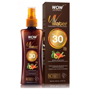 WOW Skin Science UV Water Transparent Sunscreen Spray SPF 30- No Paraben Silicones Mineral Oil, Oxide, Color & Benzophenone -100mL