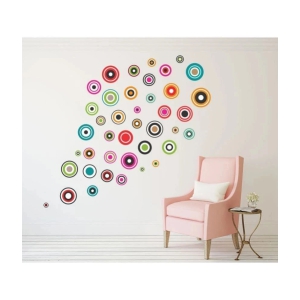 Asmi Collection Beautiful Self Adhesive Vinyl Circles Wall Sticker ( 115 x 125 cms )