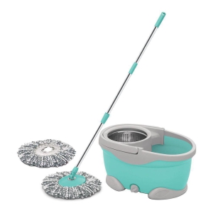 Spotzero By Milton Swift Spin Mop With Four Wheels , Aqua Green (Steel Wringer, 2 Refills) - Sea Green