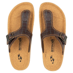 Aerowalk - Brown Mens Leather Slipper - None