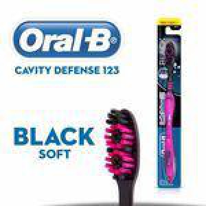 OralB Toothbrush  Cavity Defense 123 Soft Black 1 Pc