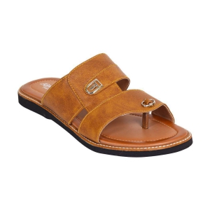 Ajanta Tan Flip Flops - None