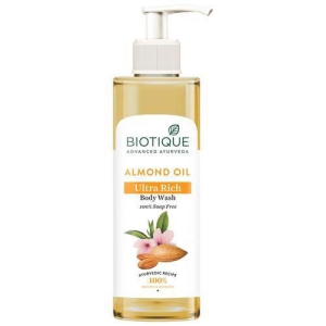 BIOTIQUE Ultra-Rich Body Wash - Almond Oil, 100% Soap Free, 200 ml