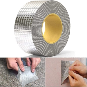 Leakage Repair Waterproof Tape for Pipe Leakage Roof Water Leakage Solution Aluminum Foil Tape Waterproof Adhesive Tape Sealing Butyl Rubber Tape for Leakage (5CM*5M)