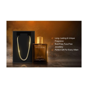 VILLAIN - Gold Combo, OUD 100ml & 18k Gold Plated Chain Eau De Parfum (EDP) For Men 2 ( Pack of 2 )