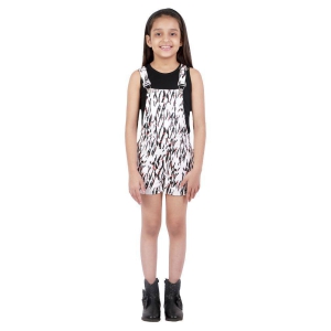 Kids Cave - White Cotton Girls Dungarees ( ) - None