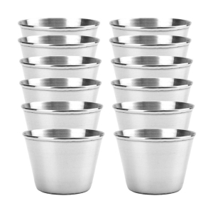 HomePro - Sauce Cup Stainless Steel Chip&Dip Bowl 75 mL ( Set of 12 ) - Silver