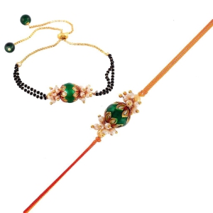 Abhaah rakhi for brother and bhabhi mangalsutra lumba bracelet Rakhi combo set