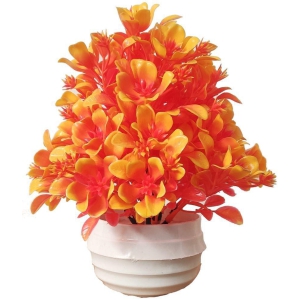 BAARIG - Orange Wild Artificial Plants Bunch ( Pack of 1 )