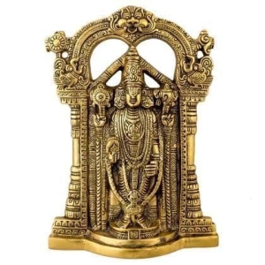 Kalakriti Metal Wall Hanging God Tirupati Balaji,Sri Venkateswara Idol, venkateshwara Swamy Idol, Spiritual Home D?cor, Gifts Statue for Pooja Gift Living Room Mandir Decor Gold Color,1Pc