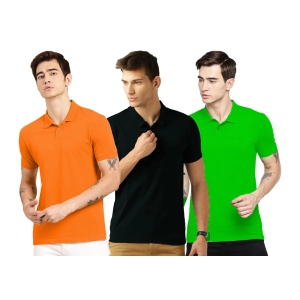 Poly Cotton Solid Half Sleeves Polo T-Shirts (Buy 1 Get 2)-XL-42