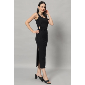 Black Essential Ribbed Bodycon Dress-M