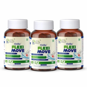 Fytika Flexi Move - Joint Support Supplement, Glucosamine, Rosehip, Boswellia Serrata, Supports Bone, Joint, Cartilage Health, For Men, Women - 60 Tablets Pack of 3 @180 Tablets