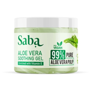 saba-pure-aloe-vera-gel-enriched-with-vitamin-e-for-acne-scars-glowing-radiant-skin-moisturization-after-sun-hair-application-natural-face-care-100gm