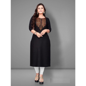 Rangrasiya - Black Rayon Women's Straight Kurti ( Pack of 1 ) - None