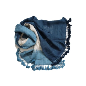 SoulShoppr Handloom Stole - Indigo Ombre