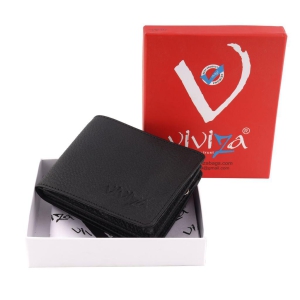 VIVIZA V-129 SMALL LEATHER WALLET FOR MEN BLACK