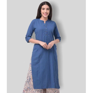 pistaa-blue-cotton-womens-straight-kurti-pack-of-1-s