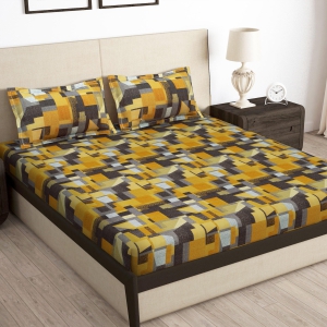 Arena 186 TC Mustard Double Size Bedsheet With 2 Pillow Cover-Double Bedsheet / 186 TC / Mustard