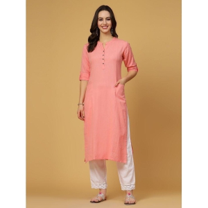 pistaa-cotton-solid-straight-womens-kurti-pink-pack-of-1-none