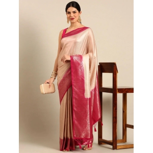 Designer Cream Silk Saree