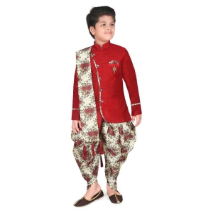 Ahhaaaa Ethnic Wear Sherwani/Indo Western and Printed Dhoti Pant With Dupatta For Kids and Boys - None