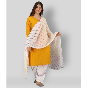 FABRR - Yellow Straight Cotton Womens Stitched Salwar Suit ( Pack of 1 ) - L