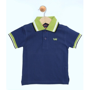 Boys Navy Solid Polo T-Shirt