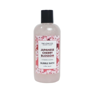 THE LOVE CO. Luxury Japanese Cherry Blossom Bubble Bath - Aromatherapy Soap and Bath Oil with Epsom Salt for Dry Skin - Moisturizing and Soothing - Suitable for All Ages and Sensitive Skin - Luxury Bubble Bath for Self-Care - 295ml