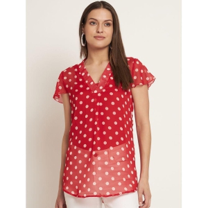 Curvydrobe Red Polyester Women's A-Line Top ( Pack of 1 ) - None