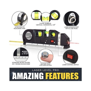 Rangwell-Laser Level Line Tool Kit | Standard Cross | leveler Beam with Metric Rulers 8ft/2.5M for Picture Hanging cabinets Tile Walls (Black)