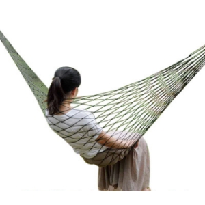 Nylon rope mesh hammock portable simple hammock swing-Green