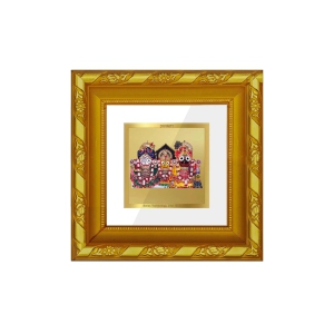 DIVINITI 24K Gold Plated Jagannath Ji Photo Frame For Home Decor, Tabletop, Puja (10.8 X 10.8 CM)