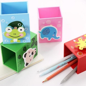 Animal Design Wooden Pen Holder