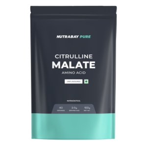 Nutrabay Pure 100% Citrulline Malate Powder - Boosts Nitric Oxide, Pre Workout supplement for Men & Women - 100g, Unflavoured