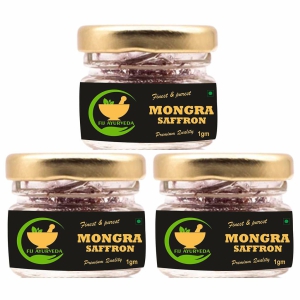 FIJ AYURVEDA Natural & Finest Grade A++ Mongra Saffron Thread Kesar/ Keshar/ Zafran /Jafran for Beauty & Health ? 3GM (Combo Pack)