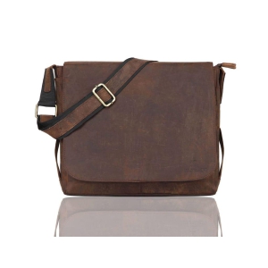 LEADERACHI Vintage Hunter Leather Messenger Bag For Mens.