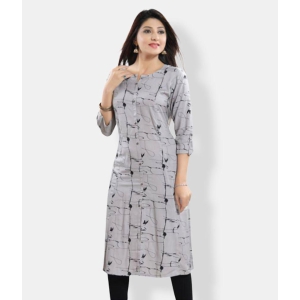 Meher Impex - Light Grey Cotton Women''s Front Slit Kurti ( Pack of 1 ) - L