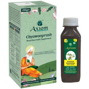 Axiom Chyawanprash 250ml + Ashwagandha leaf juice 160ml|100% Natural WHO-GLP,GMP,ISO Certified Product