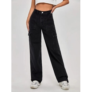Women Flap Pocket Cargo Jeans-32