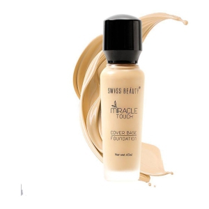 Swiss Beauty Miracle Touch Cover Base Liquid Foundation (Natural Nude), 45ml