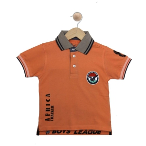 Boys Neon Orange Solid Polo T-Shirt