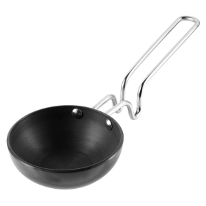 MANNAT Stainless Steel Tadka Pan Compatible with Gas|Chounk Pan| Gas Stove Safe|Useful for Restaurants, Hotels,Home & Kitchen(9 cm,Pack of 1)