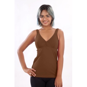 Women Hug in Touch Slip Camisole Brown