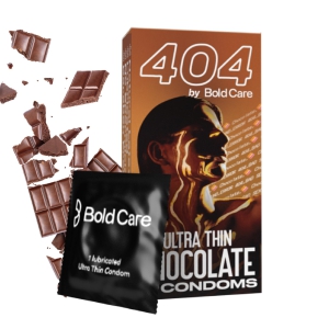 404 by Bold Care Super Ultra Thin Chocolate Flavored Condoms For Men - For a deep connection and real intense contact - Pack of 1 - 10 Condoms