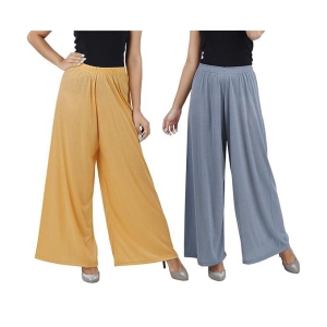 Women's Rayon Solid Soft Palazzo Pants Trousers Combo -2 Pieces